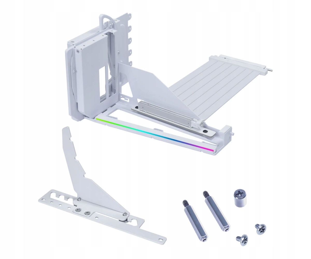 Pionowy zestaw mocowania GPU z kablem Riser PCIe 5.0 biały – Elegancka instalacja karty graficznej