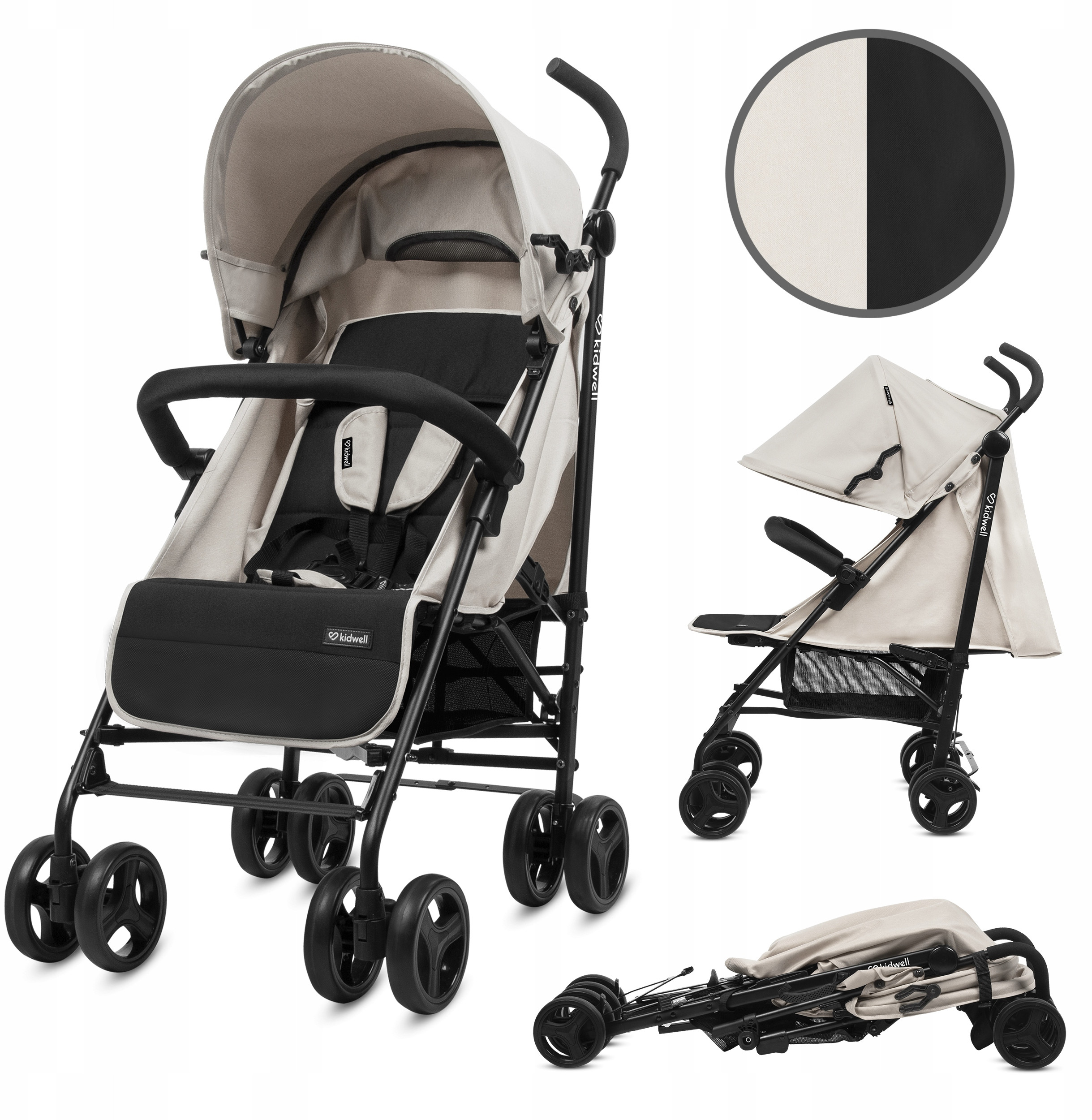Wózek Kidwell Qugar Beige/Black – Idealny towarzysz spacerów