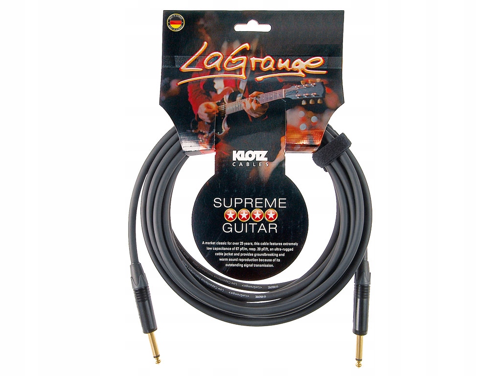 KLOTZ LaGrange Kabel instrumentalny Audio Jack 6,3mm Mono – Doskonałe brzmienie dla profesjonalnych muzyków
