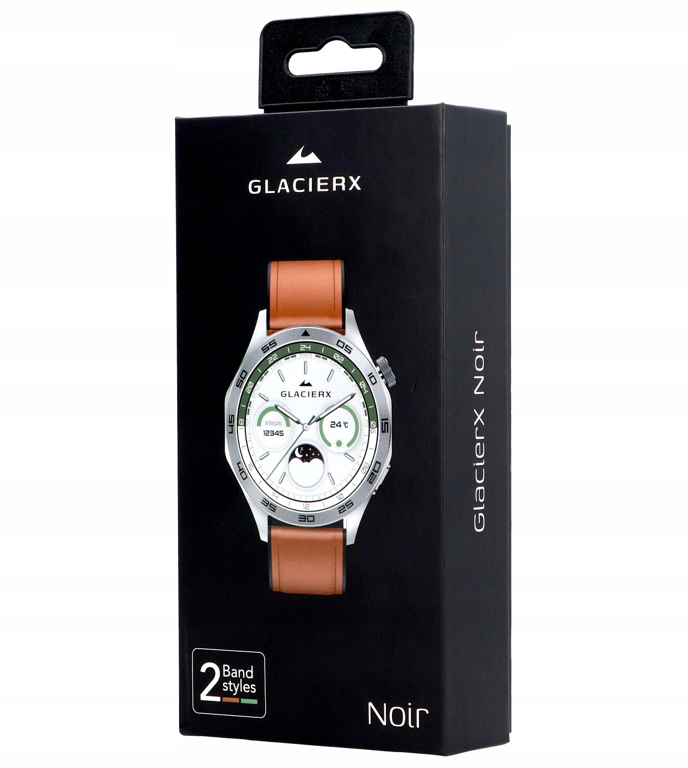 Smartwatch GlacierX Noir + Pasek GX-N244 – Twój inteligentny towarzysz aktywności