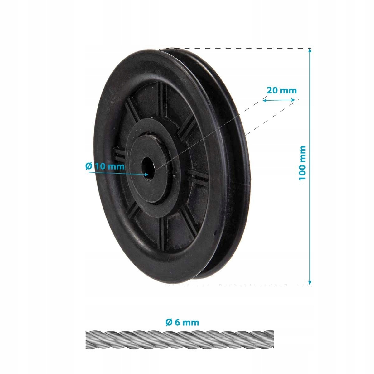 Rolka fi 100mm na linkę do atlasu fi 6mm ENERO FIT – Idealny zamiennik do domowej siłowni