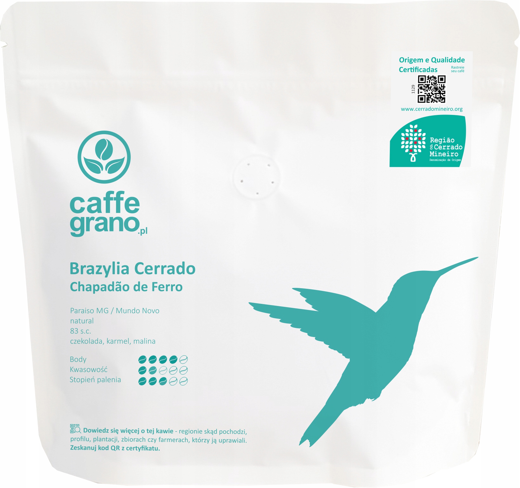 Brazylia Cerrado Chapadão de Ferro 250 g – Wyjątkowa kawa 100% Arabika