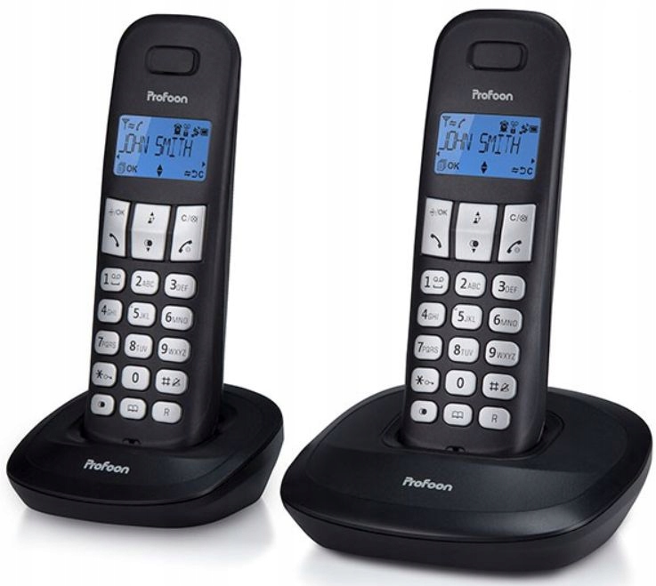 PROFOON PDX-1120 – Bezprzewodowy telefon DECT z dwoma słuchawkami