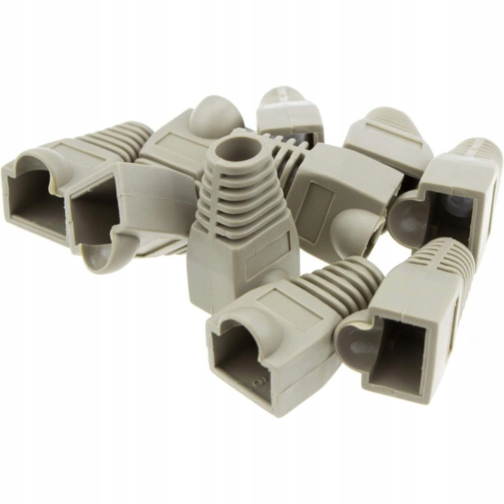 Osłonka wtyku RJ45 szara 10 sztuk – Ochrona i organizacja przewodów