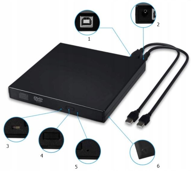 NAPĘD ZEWNĘTRZNY ODTWARZACZ CD/DVD USB 3