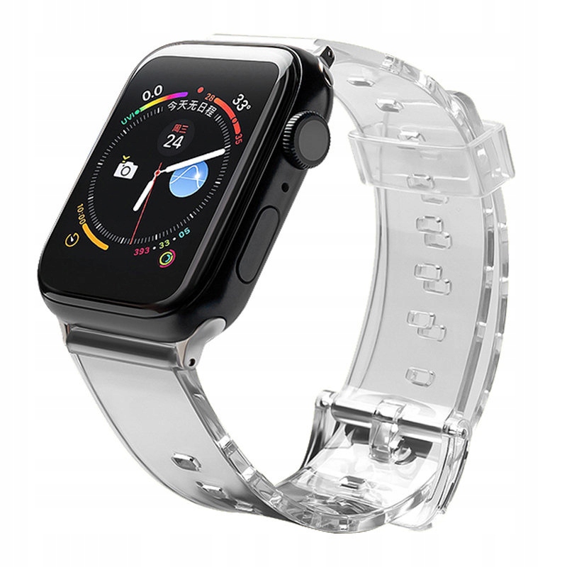Pasek silikonowy bransoleta bransoletka Strap Light do zegarka Apple Watch 42 / 44 mm - czarny