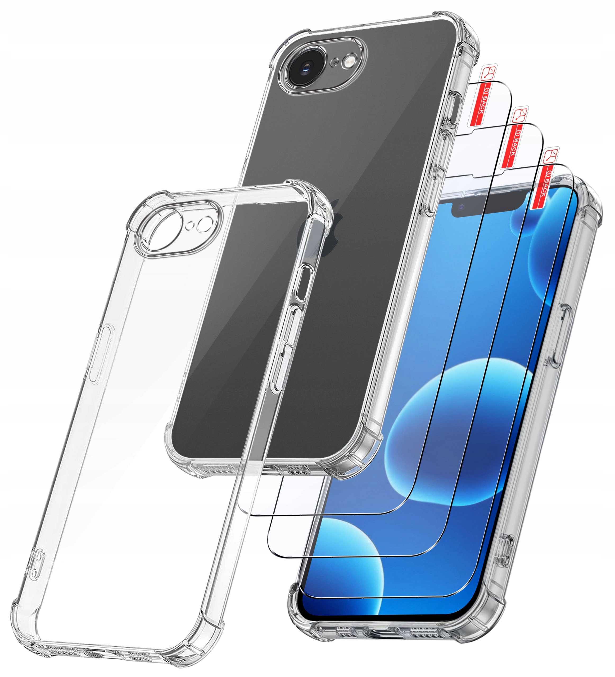 ZESTAW Etui do iPhone 16e ANTI-SHOCK CLEAR – Ochrona na najwyższym poziomie