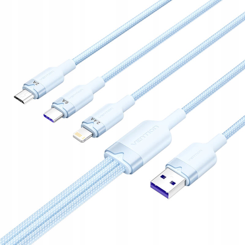Kabel USB 2.0 A do 3w1 6A Vention CTRLG 1.5M – Wygodne rozwiązanie dla każdego