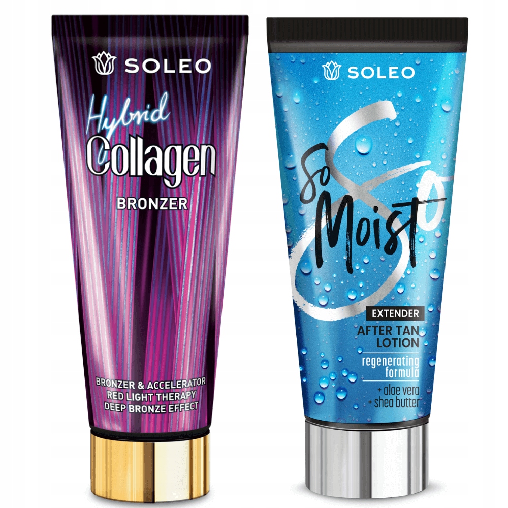 SOLEO COLLAGEN HYBRID 200ml BRONZER + BALSAM PO OPALANIU 150ml – Idealne połączenie dla pięknej opalenizny