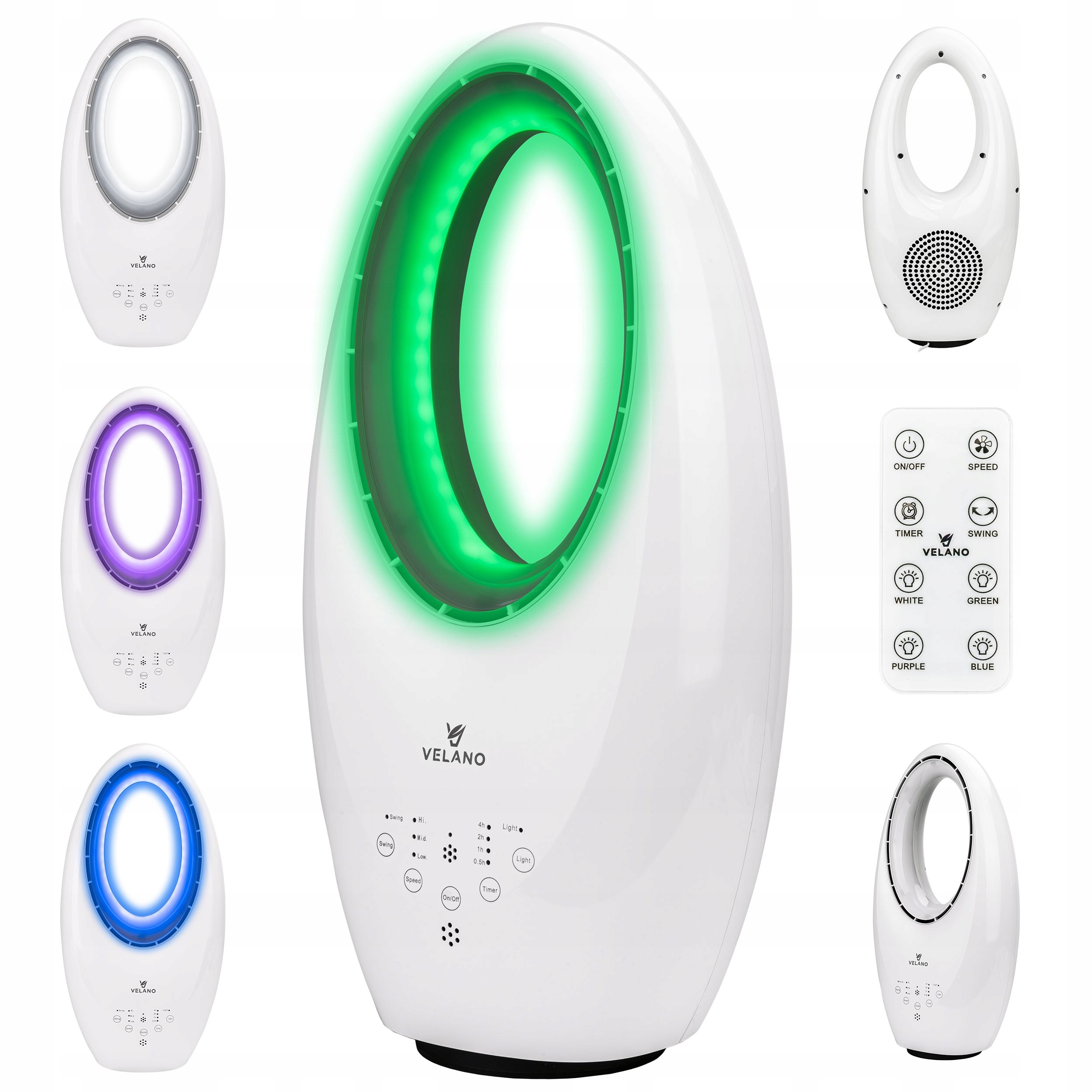 WENTYLATOR BEZŁOPATKOWY PODŁOGOWY OSCYLACJA TIMER PODŚWIETLENIE LED PILOT – Komfort i nowoczesność w Twoim domu