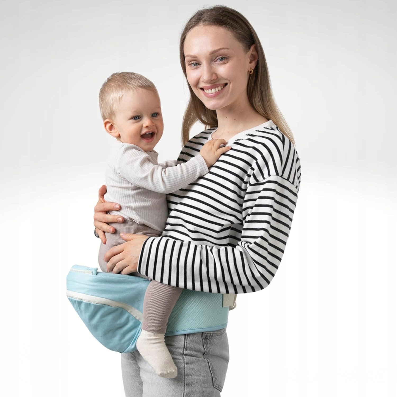 Nosidełko dla Dziecka 9w1 Nosidło Ergonomiczne Biodrowe 100% Bawełna Kolor Odcienie niebieskiego