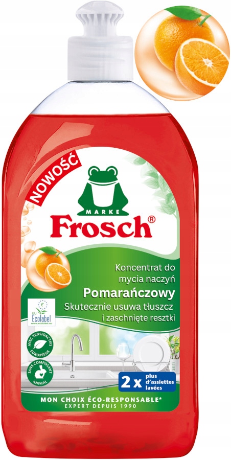 Frosch Koncentrat Płyn do Mycia Naczyń Czerwona Pomarańcza 500 ml – Ekologiczne czyszczenie w Twojej kuchni