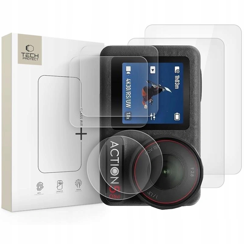 Szkło hartowane Tech-Protect Glass Fit+ DJI Osmo Action 5 Pro Clear – Ochrona na najwyższym poziomie