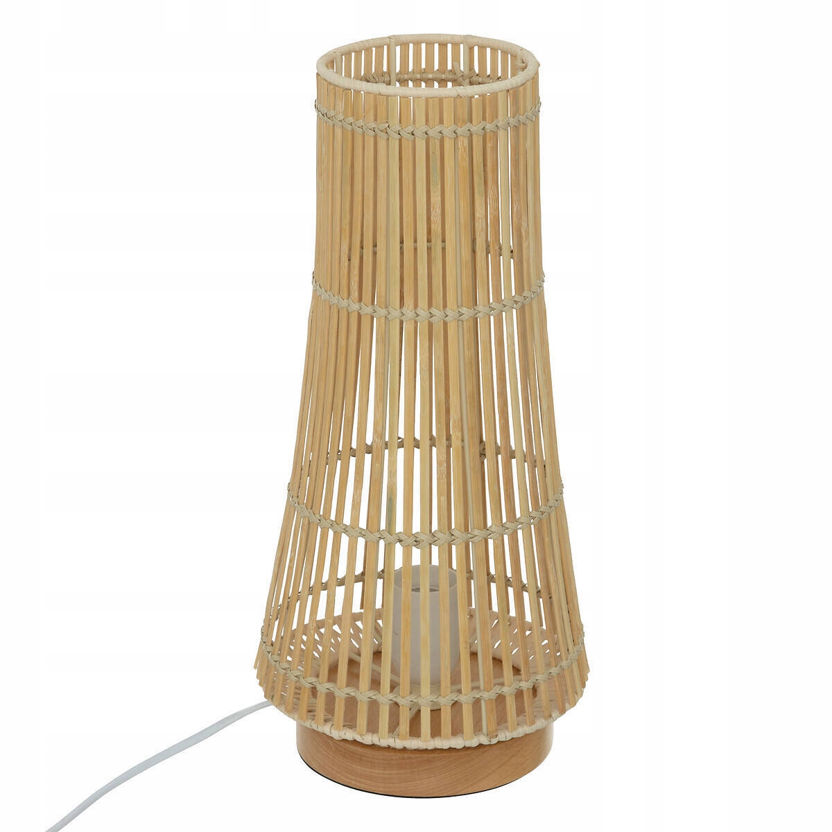Atmosphera Lampa stołowa bambusowa MAHE, 38 cm – Naturalne piękno w Twoim wnętrzu