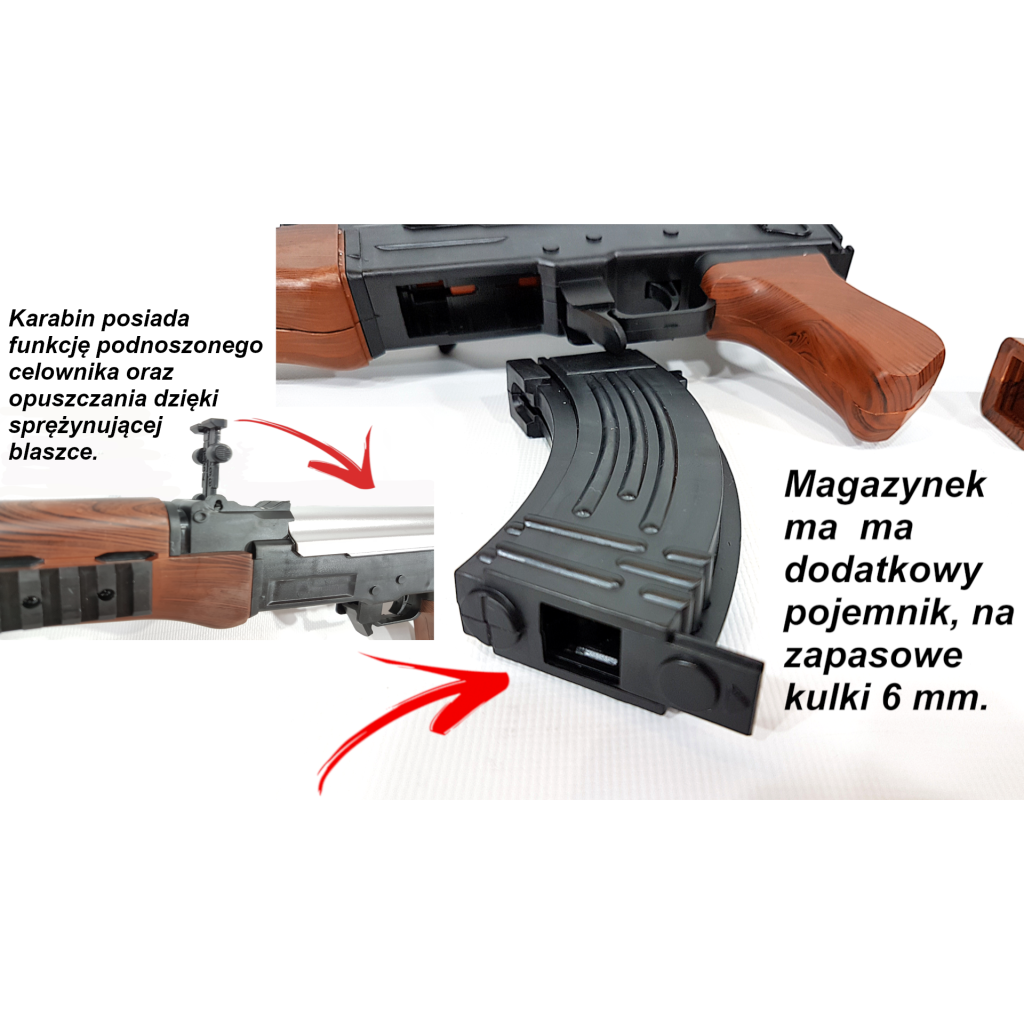 Karabin Na Kulki AK-47 KAŁASZNIKOW ASG+2 Tarcze ( A49 ) tomdorix