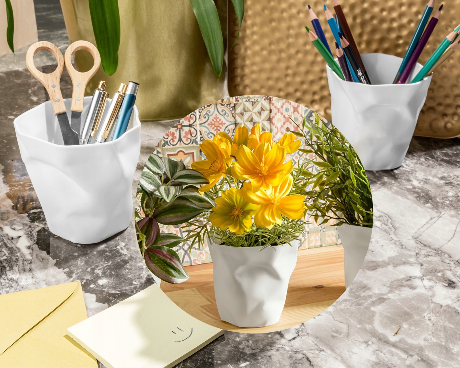 Oryginalny design pogniecionych kubeczków – Praktyczność i estetyka w jednym