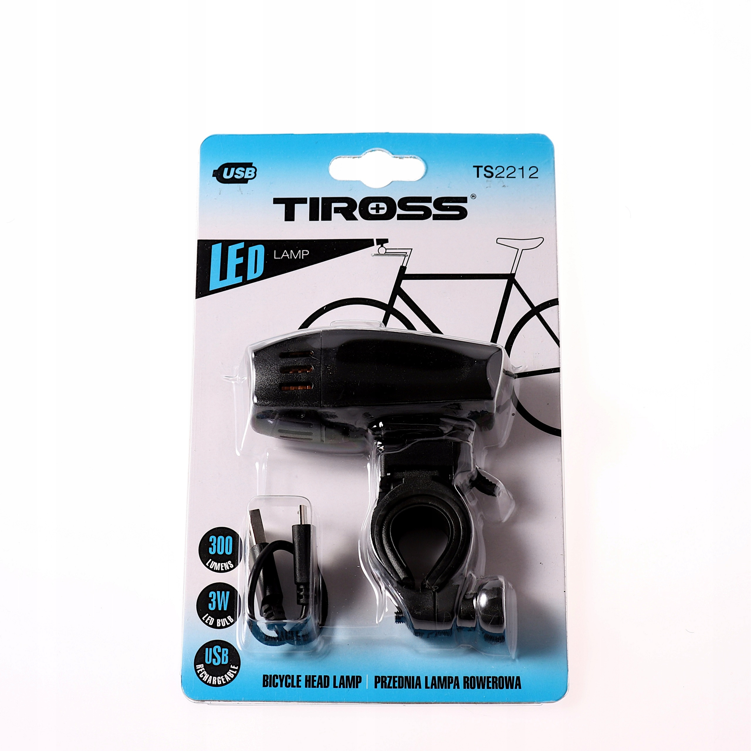 Lampka rowerowa Tiross TS-2212 – Niezawodne oświetlenie na każdą trasę