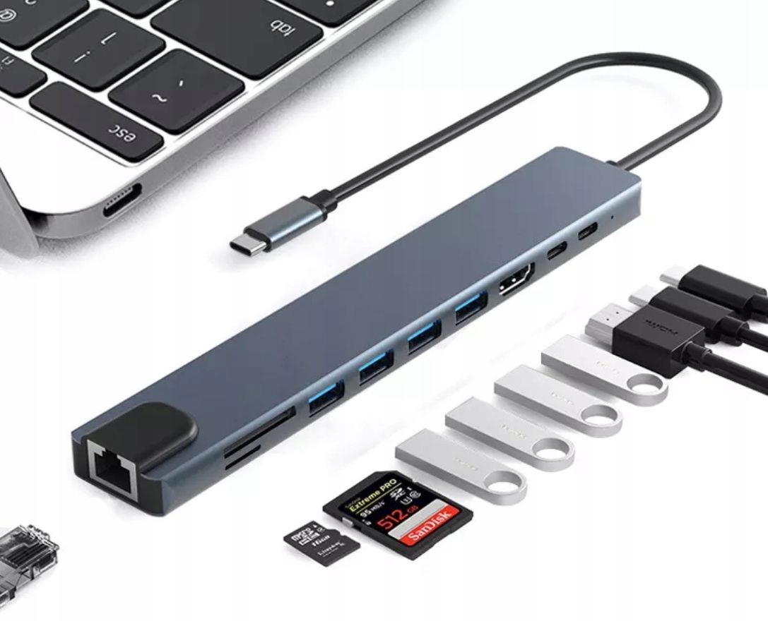Stacja dokująca HUB USB-C HDMI 4k USB 3.0 87W – Twoje centrum multimedialne