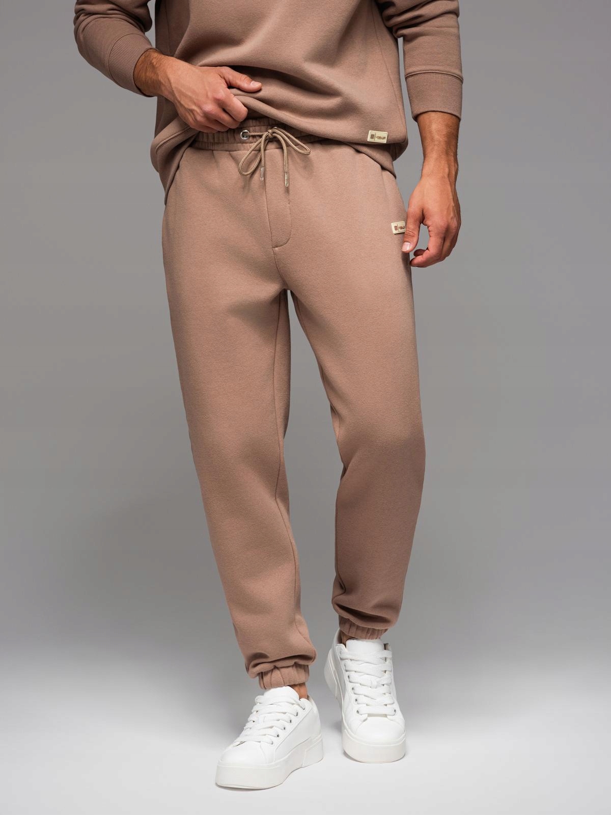 Komplet dresowy dla par UNISEX w stylu athleisure ze spodniami i bluzą - brązowy V16 Z109 XS/S