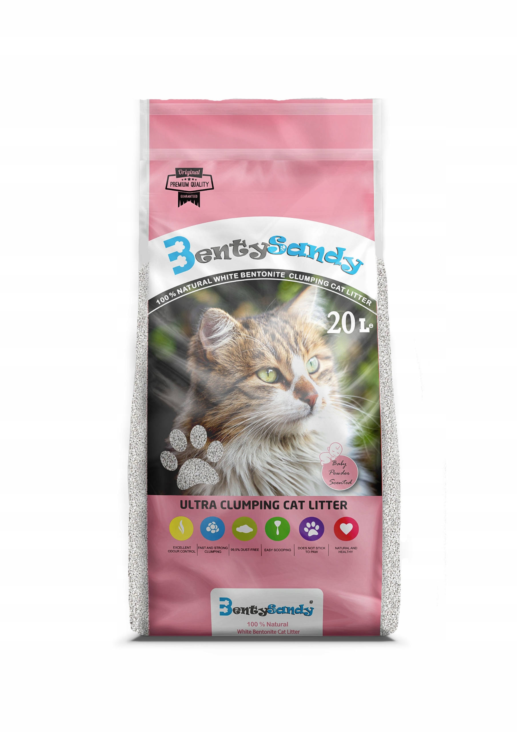 Żwirek bentonitowy BENTY SANDY 20L – Naturalny wybór dla Twojego pupila