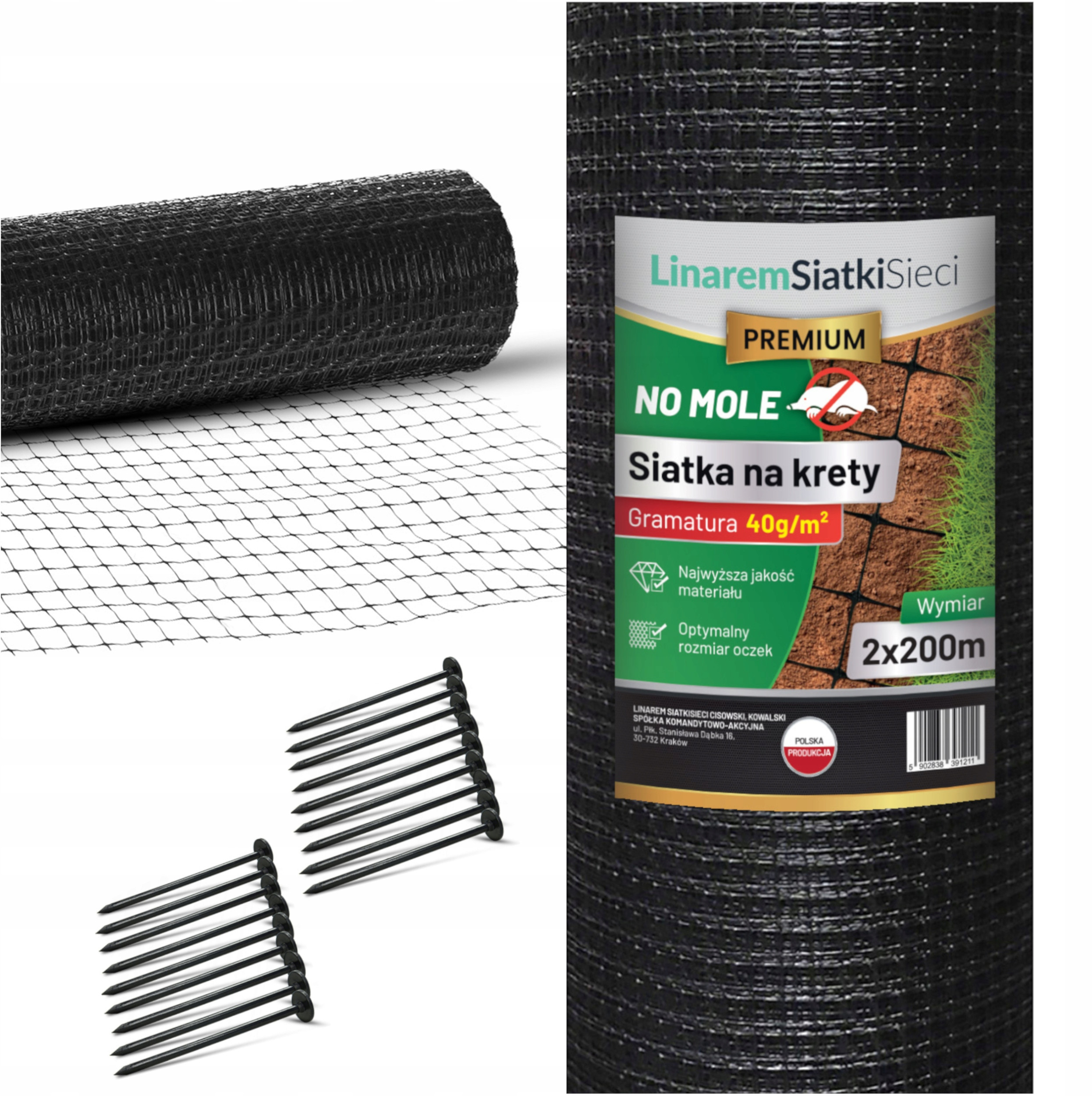 Siatka na krety PREMIUM 2x200m – Skuteczna ochrona trawnika