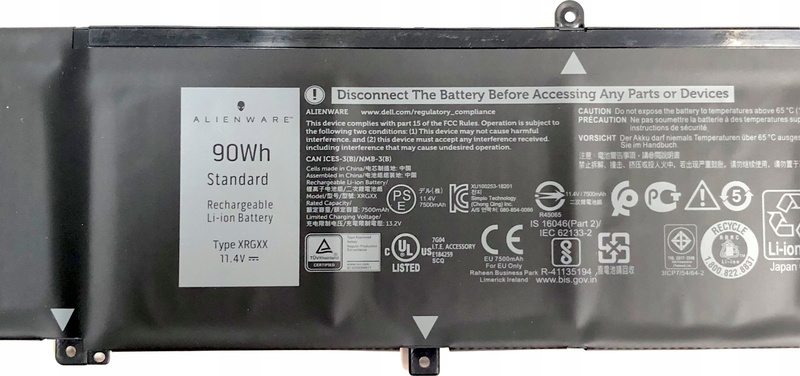 Oryginalna bateria TYPE XRGXX do laptopów Dell