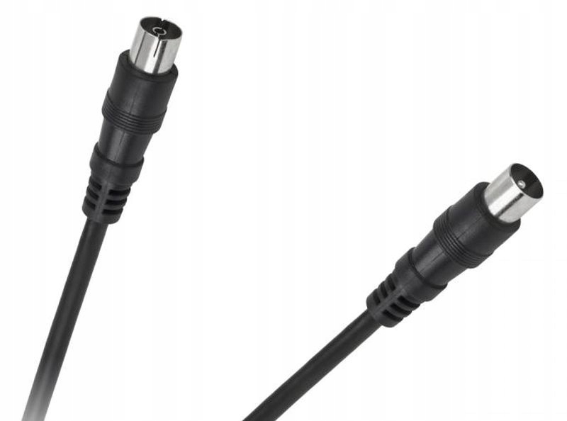 Kabel Antenowy Przewód TV - VIDEO czarny 5,0m KPO2735A-5 – Idealne połączenie dla Twojego telewizora