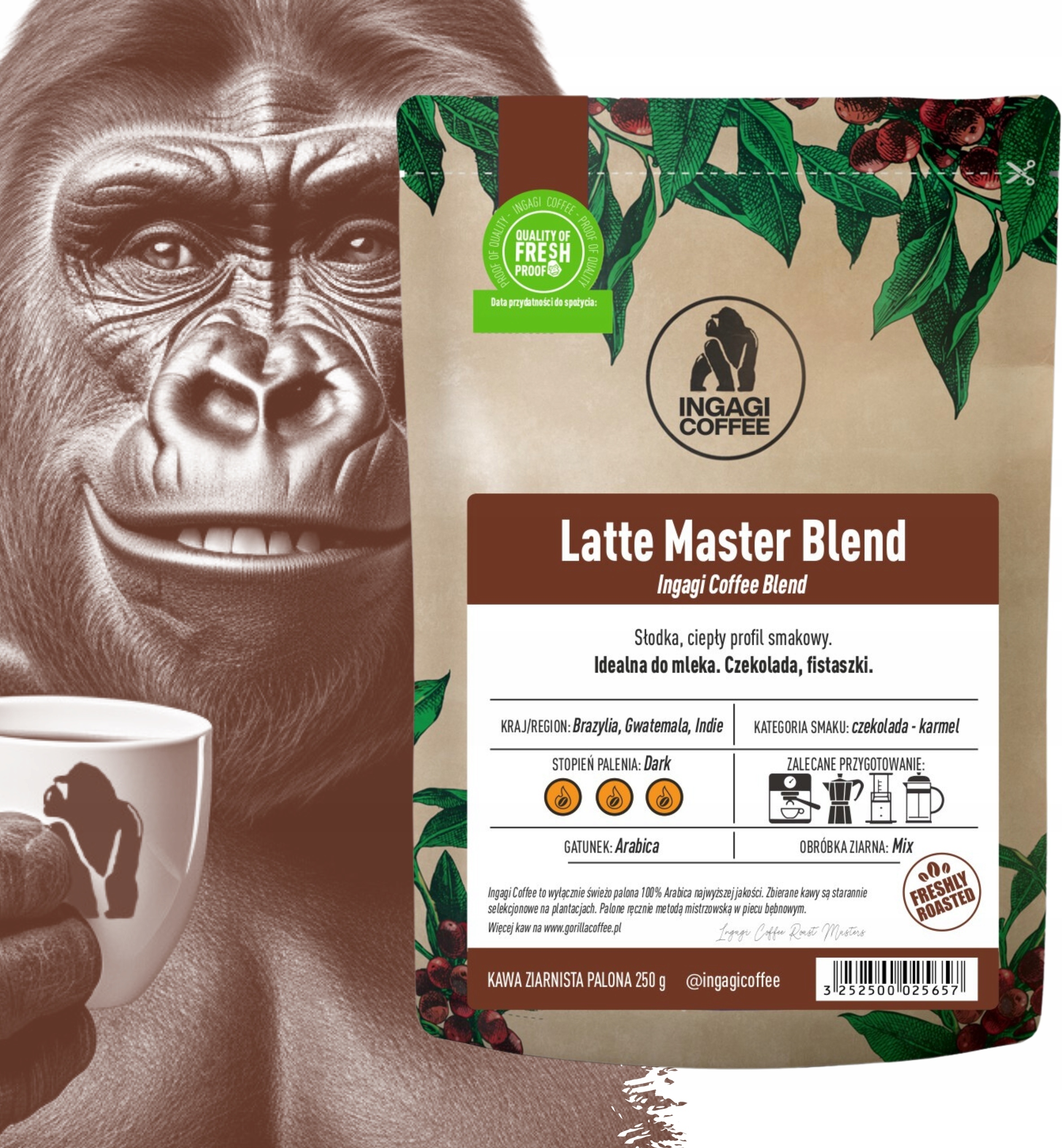 Wyjątkowy blend kaw z Brazylii, Indii i Gwatemali