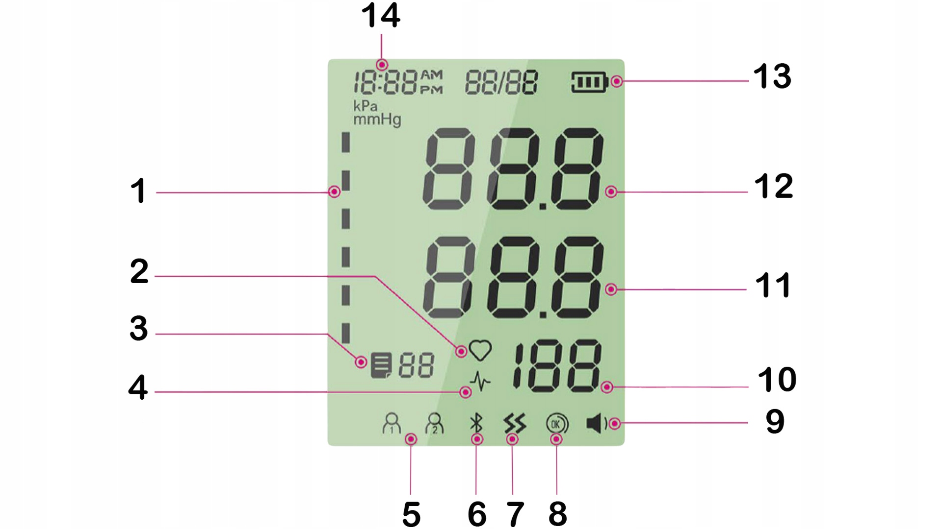 Duży, podświetlany wyświetlacz LCD