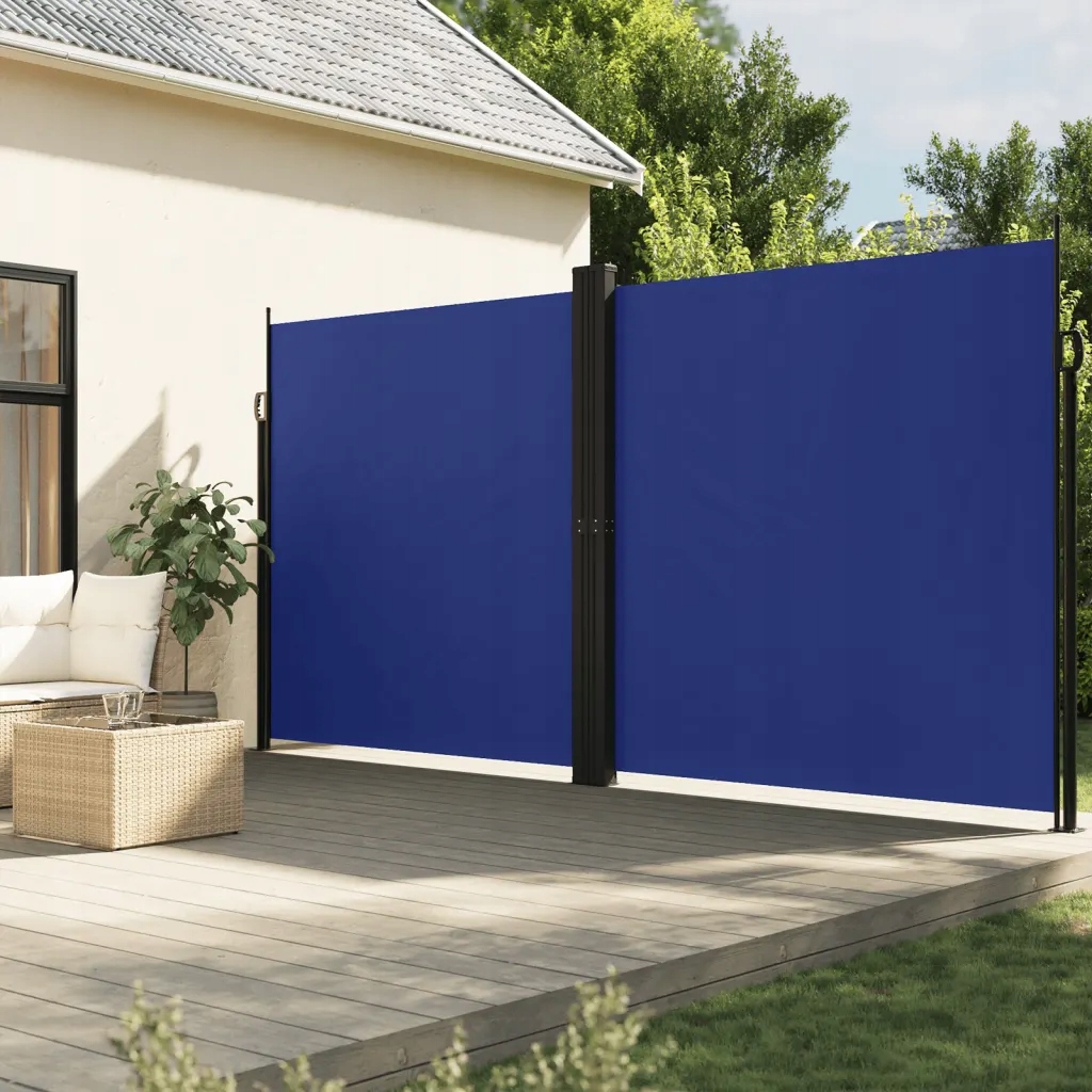 Zwijana markiza boczna niebieska 220x1000 cm – Stwórz swoją oazę prywatności