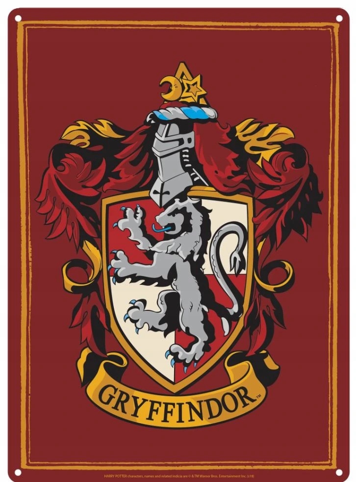 Harry Potter Tabliczka metalowa Herb Gryffindoru – Magia w Twoim wnętrzu