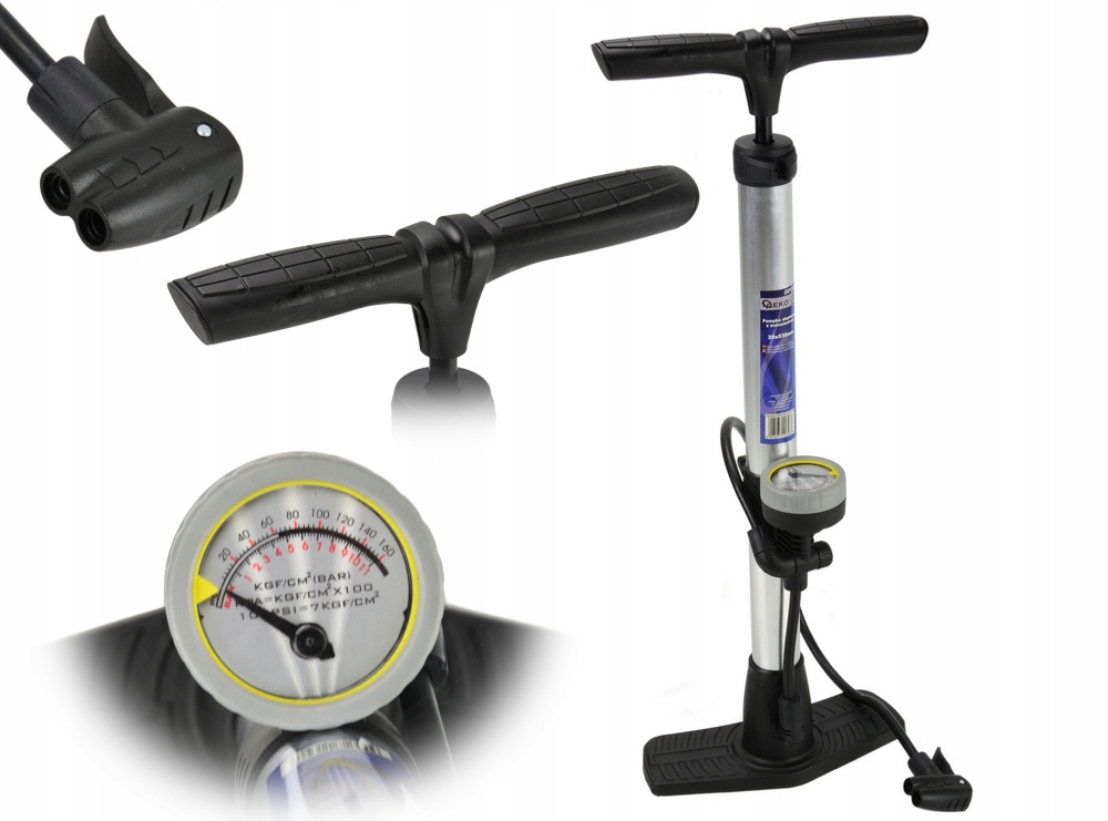 Pompka słupkowa z manometrem 38x530mm aluminiowa PROFI – Wysoka jakość i niezawodność