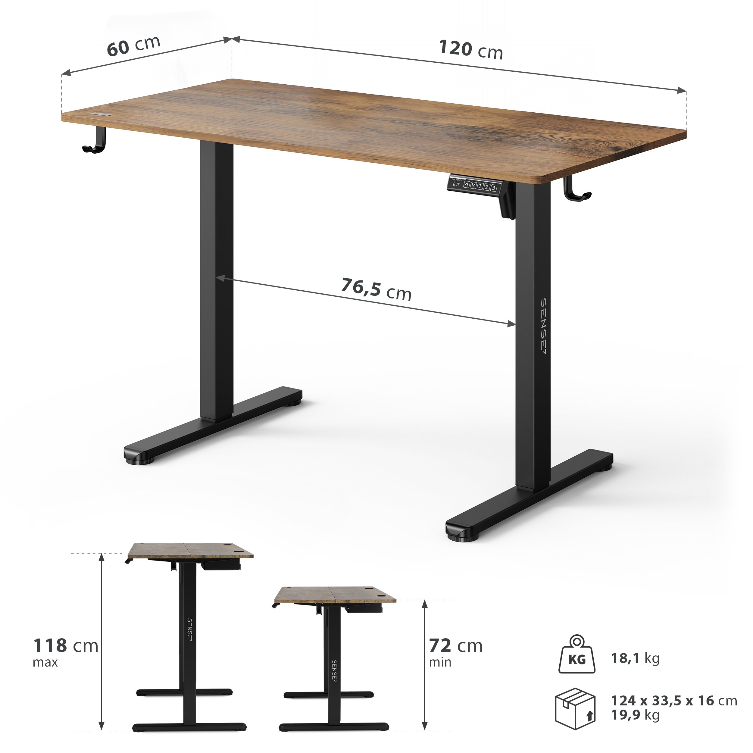 Biurko elektryczne Sense7 Nojo Light