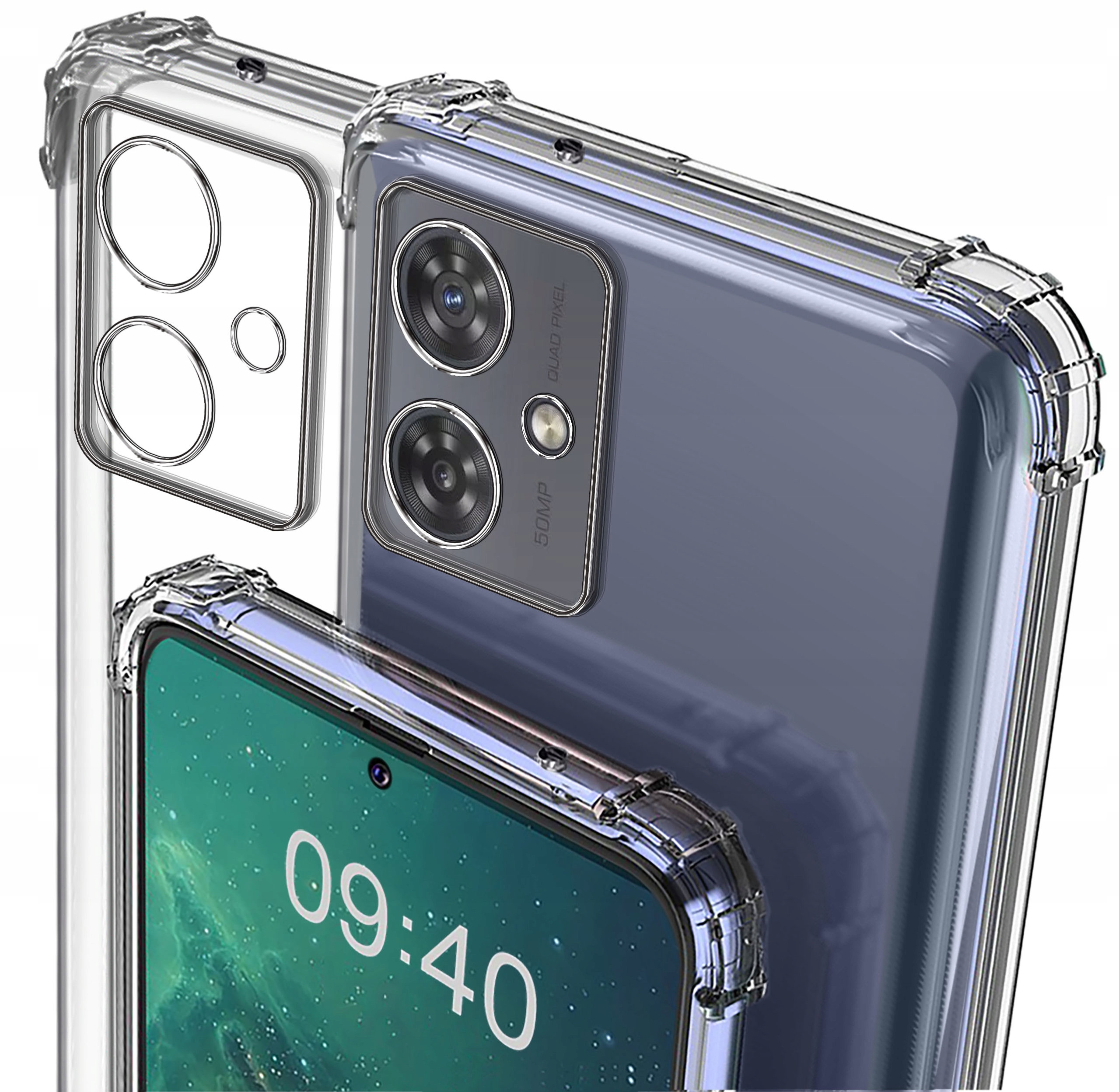 Etui do Motorola Moto G54 5G | Power Edition ANTI-SHOCK CLEAR CASE + Szkło 9H – Ochrona na najwyższym poziomie