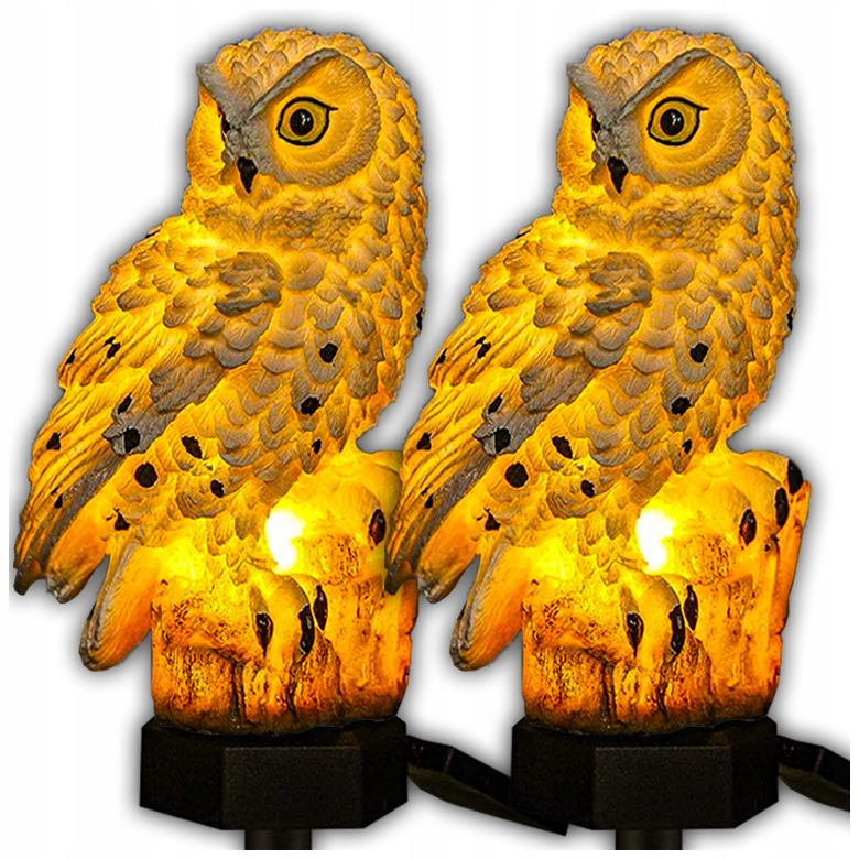 2x LAMPA SOLARNA LED OZDOBNA SOWA ŚWIECĄCA OGRODOWA Z CZUJNIKIEM ZMIERZCHU – Idealne oświetlenie do ogrodu