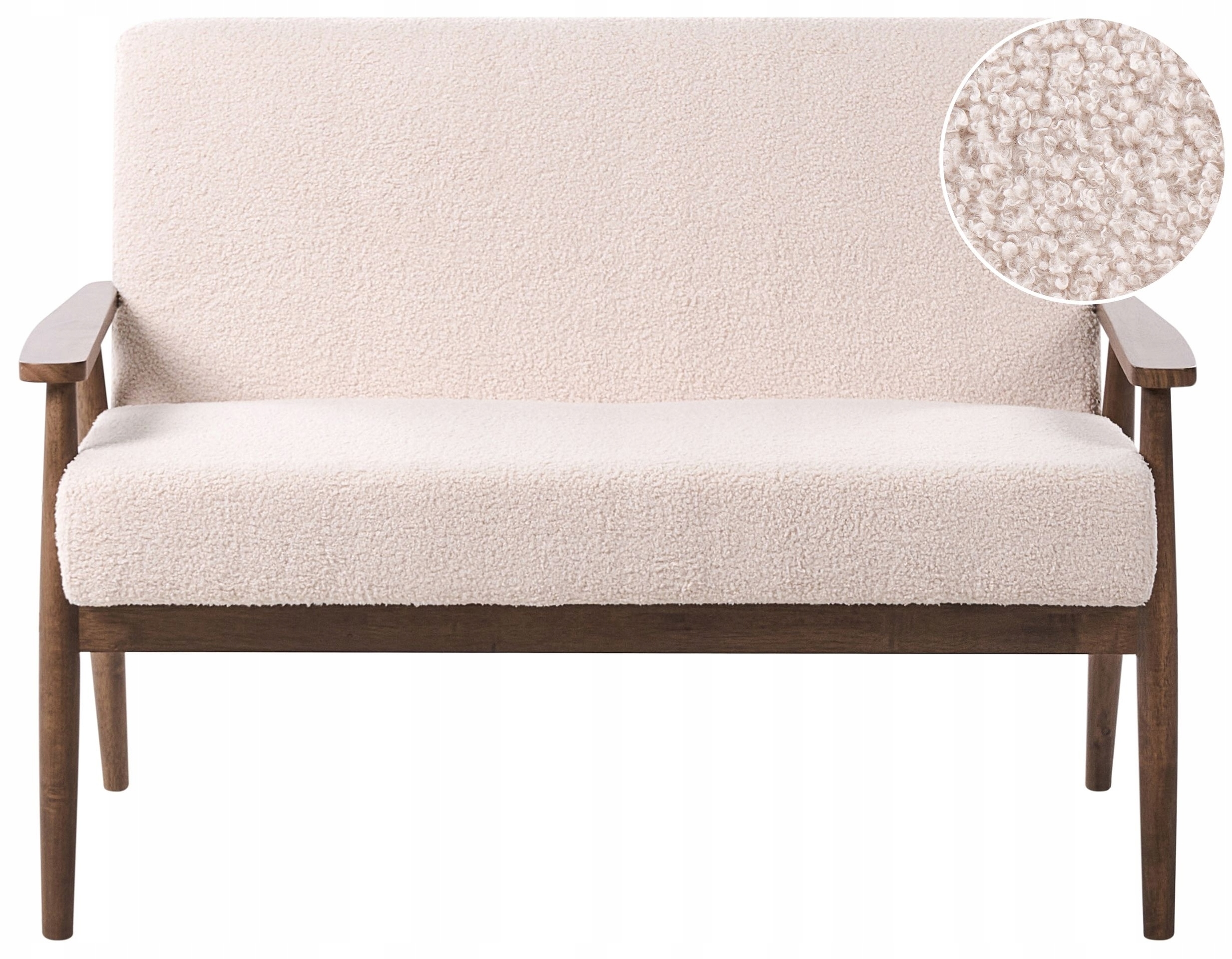 Solidna drewniana rama i podłokietniki