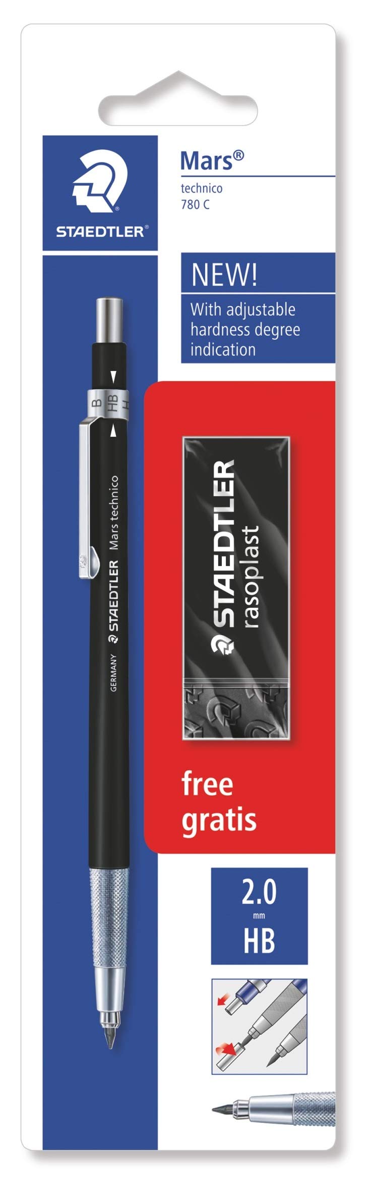 Staedtler 780 C BKP6 – Ołówek automatyczny z gumką dla profesjonalistów