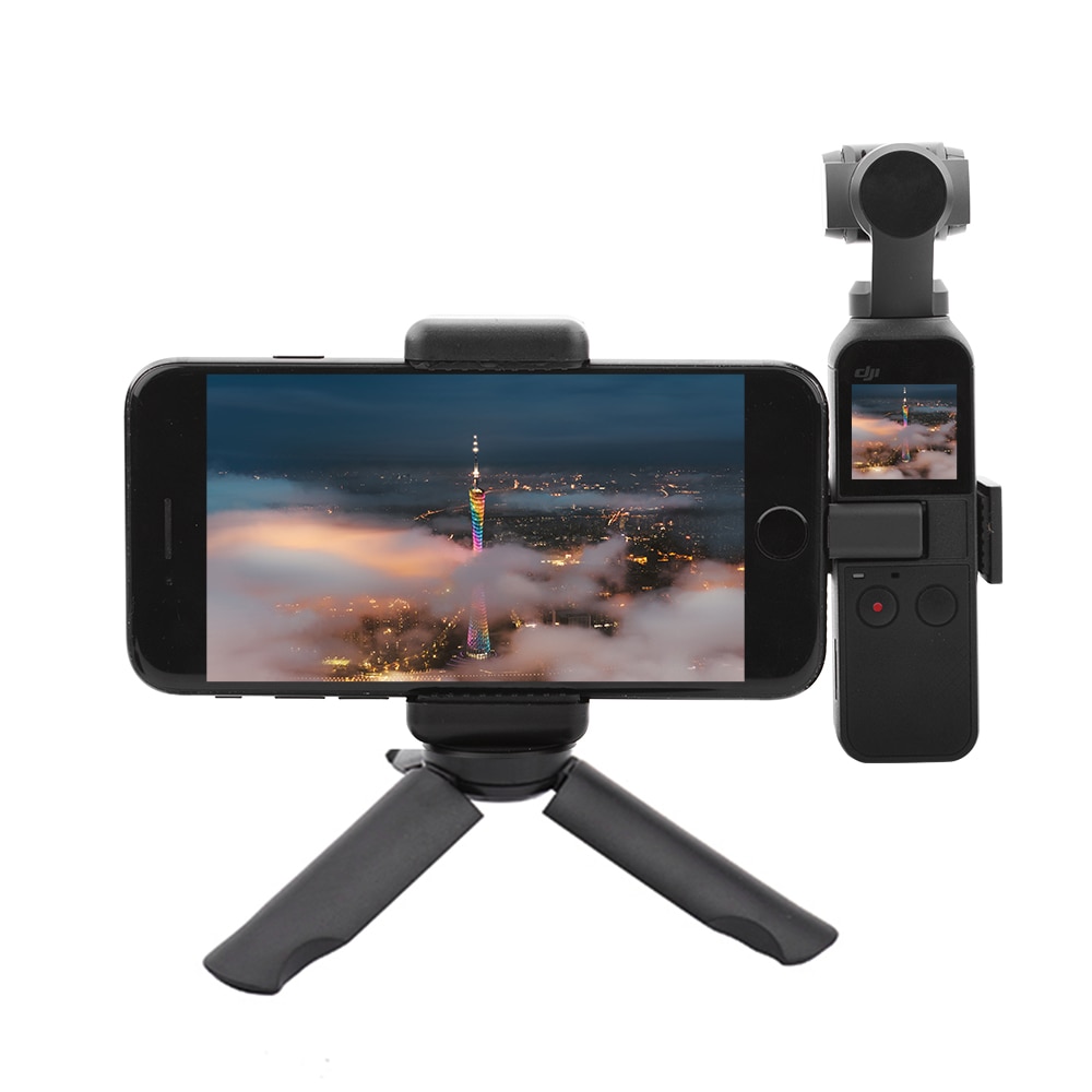Zestaw zawiera uchwyt na telefon oraz uchwyt do DJI OSMO POCKET