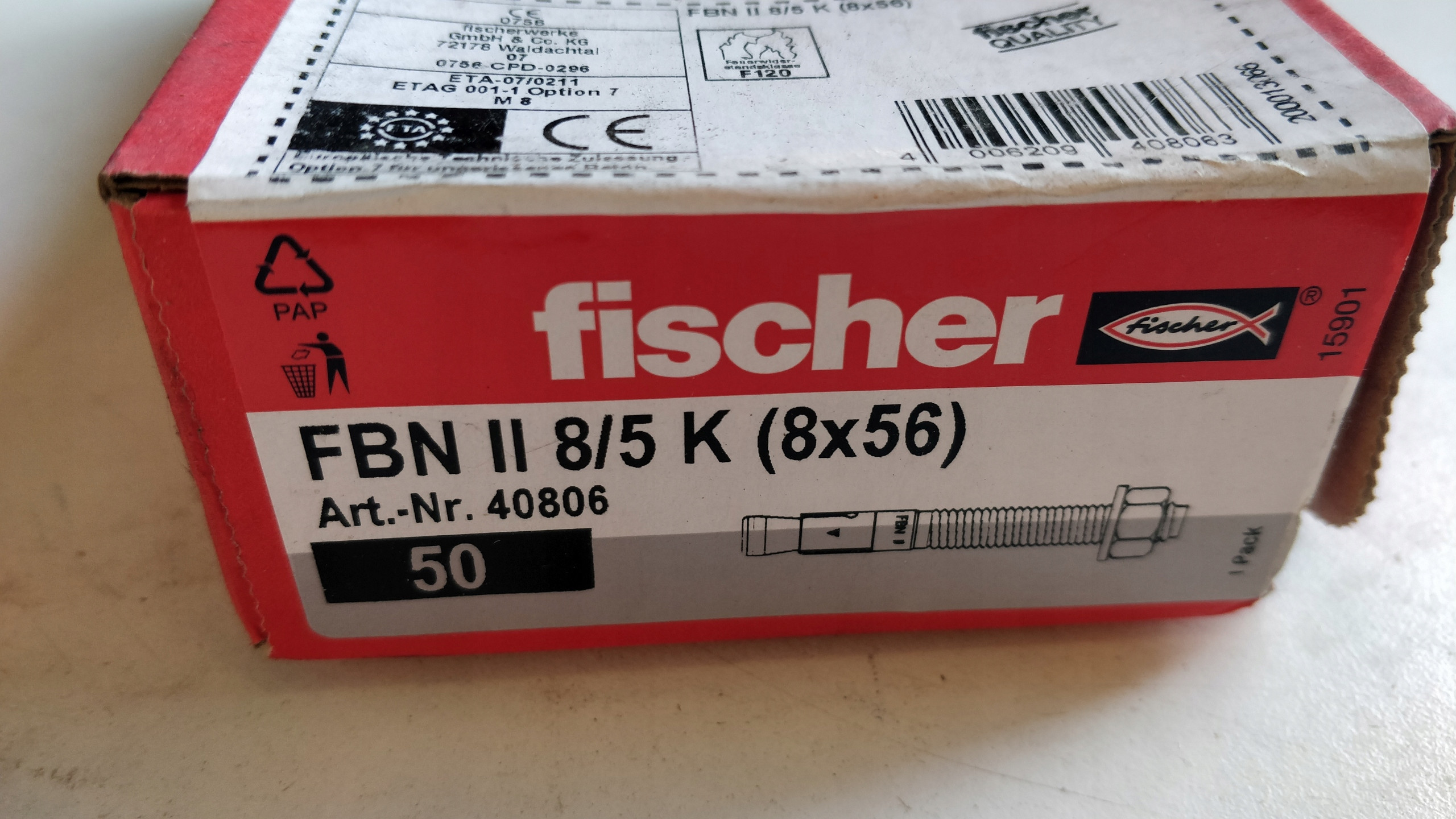 Fischer 40806 – Kotwa rozporowa do betonu M8