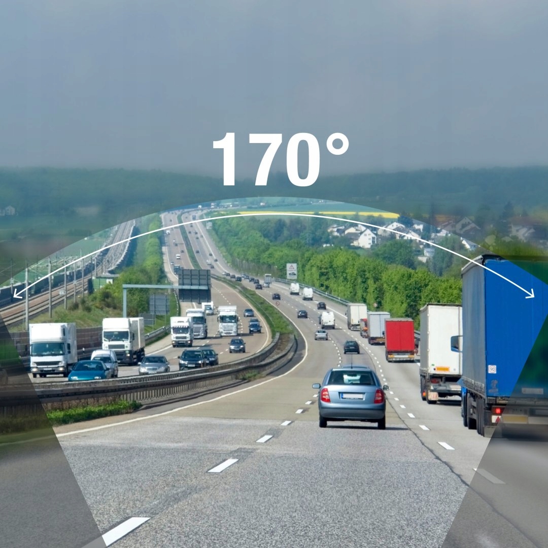 Szerokokątny obiektyw 170° – Pełny obraz przed maską samochodu