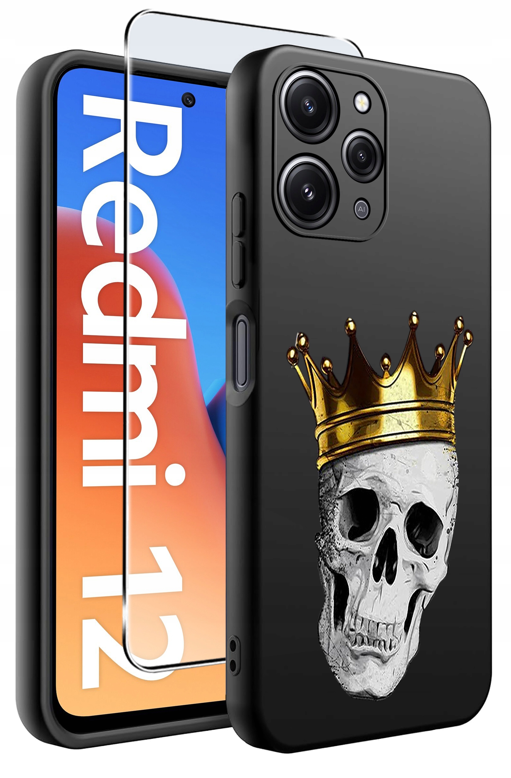 Etui do Xiaomi Redmi 12 4G WZORY | Silikonowe Matt Case + Szkło Hartowane 9H