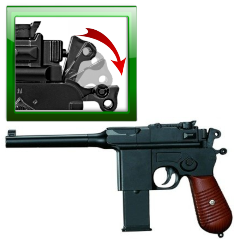 Pistolet Metalowy Na Kulki C96 MAUSER 100% METAL   Granat  Tarcze Tomdorix