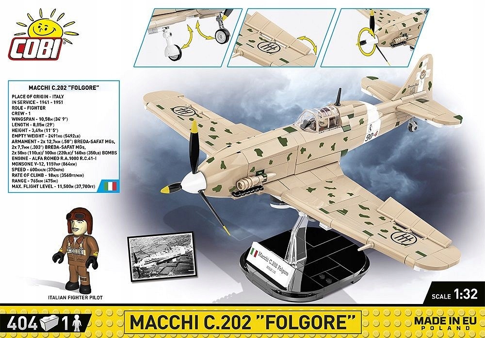 Cobi Historical Collection – Macchi C.202 'Folgore' – Ikona włoskiego lotnictwa