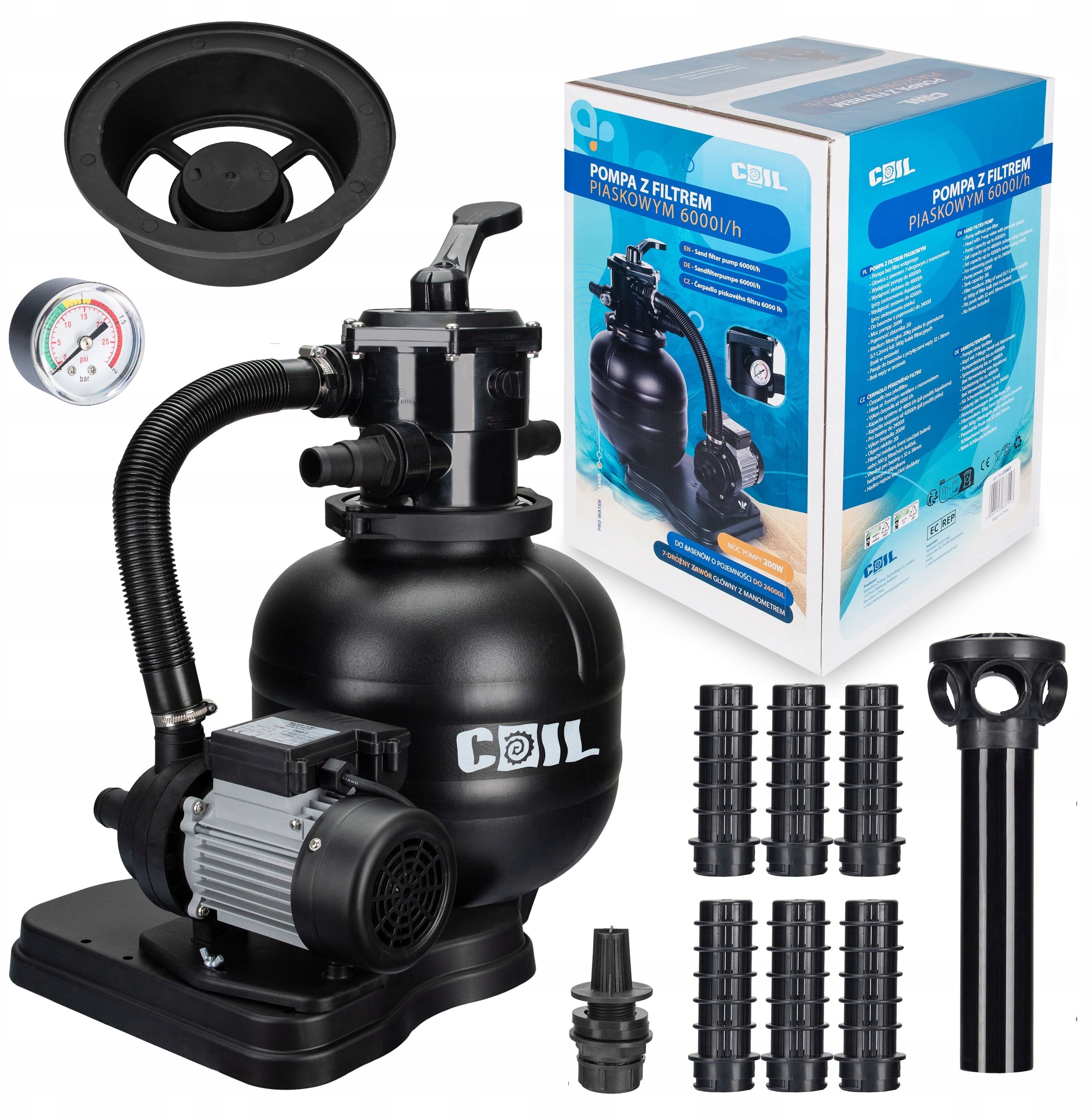 Coil pompa piaskowa do basenu Bestway Intex – Wydajność 6000 l/h