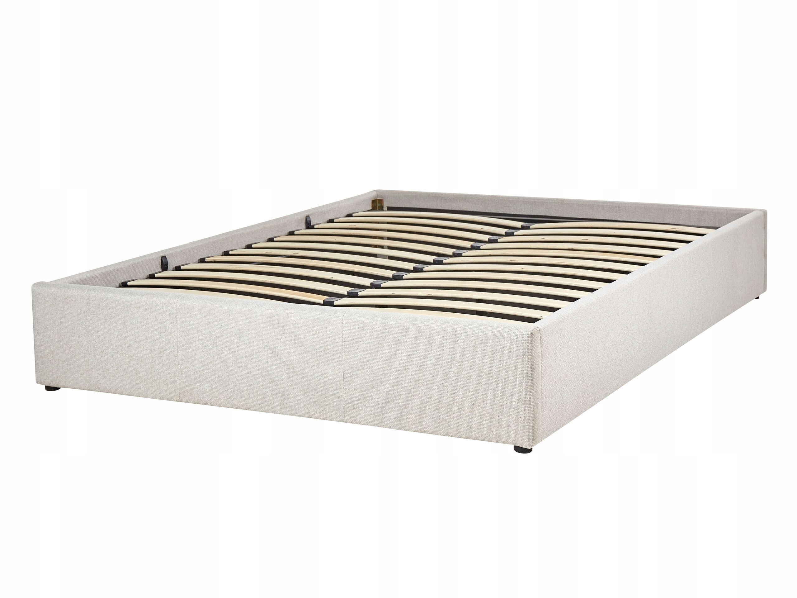 Łóżko z pojemnikiem DINAN 140 x 200 cm Jasnobeżowy – Komfort i funkcjonalność w Twojej sypialni