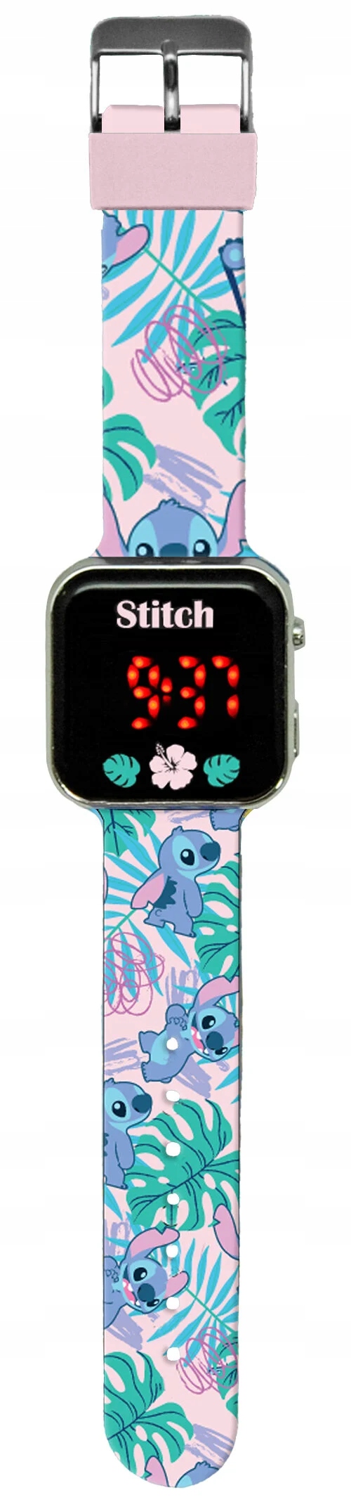 Kolorowy pasek silikonowy z grafiką Stitch