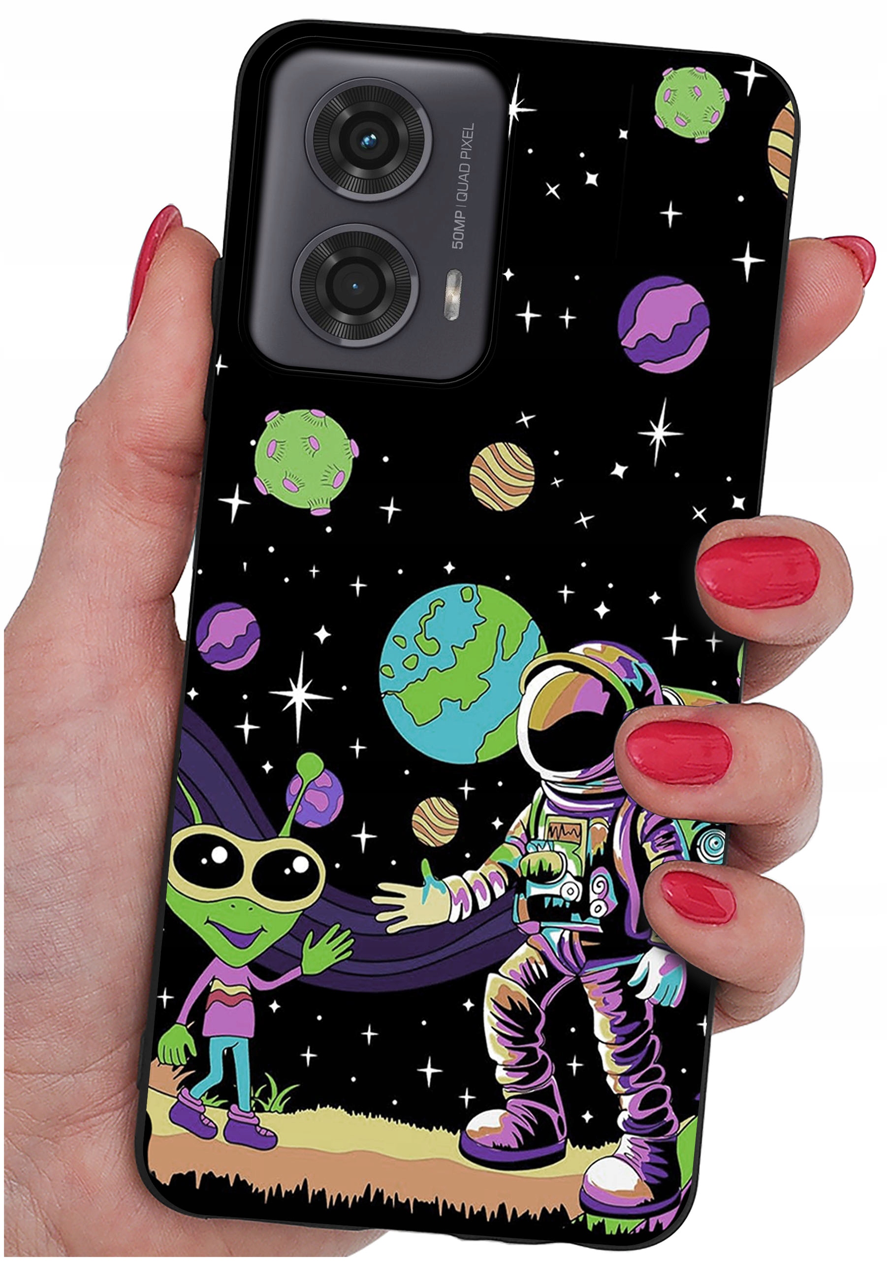 Etui do Motorola Moto G24 | G24 POWER | G04 | E14 WZORY | SILIKONOWE MATT CASE + SZKŁO HARTOWANE 9H