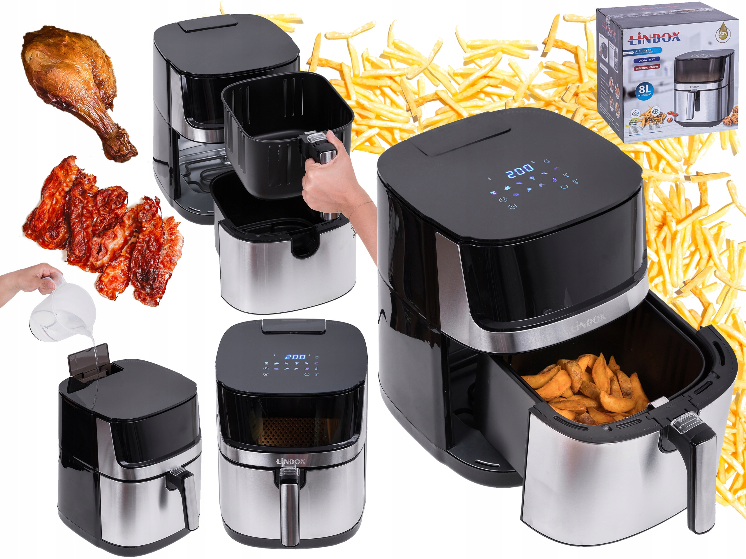 Frytkownica Beztłuszczowa Linbox 5507 – Zdrowe gotowanie na wyciągnięcie ręki