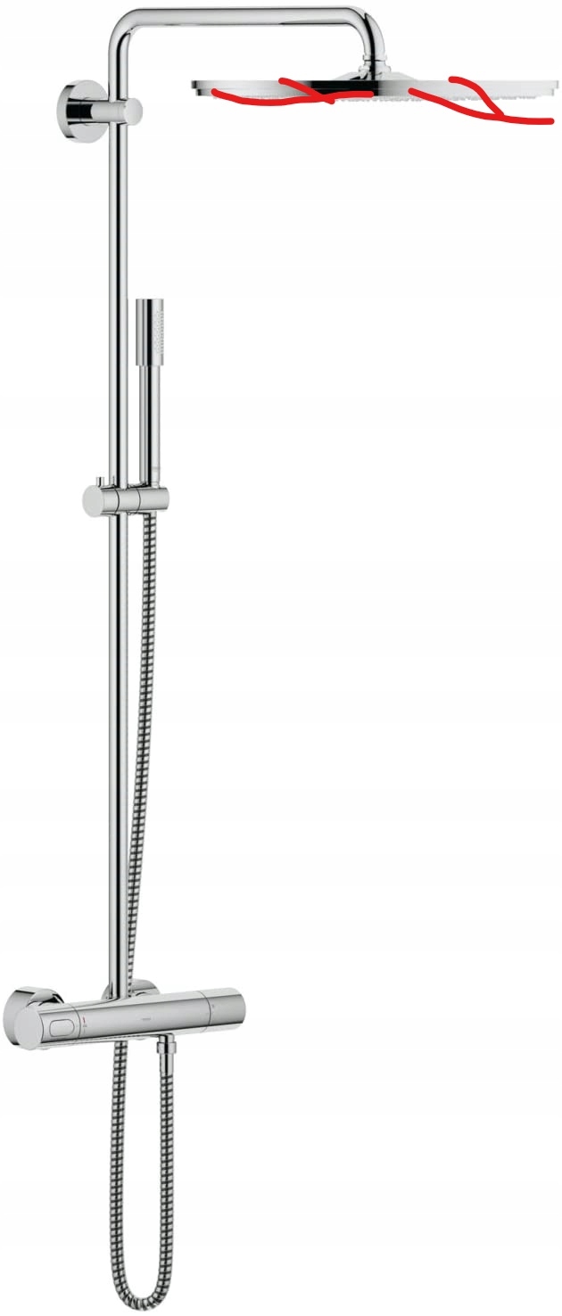 Bateria prysznicowa termostatyczna ścienna z zestawem Chrom - 27174001