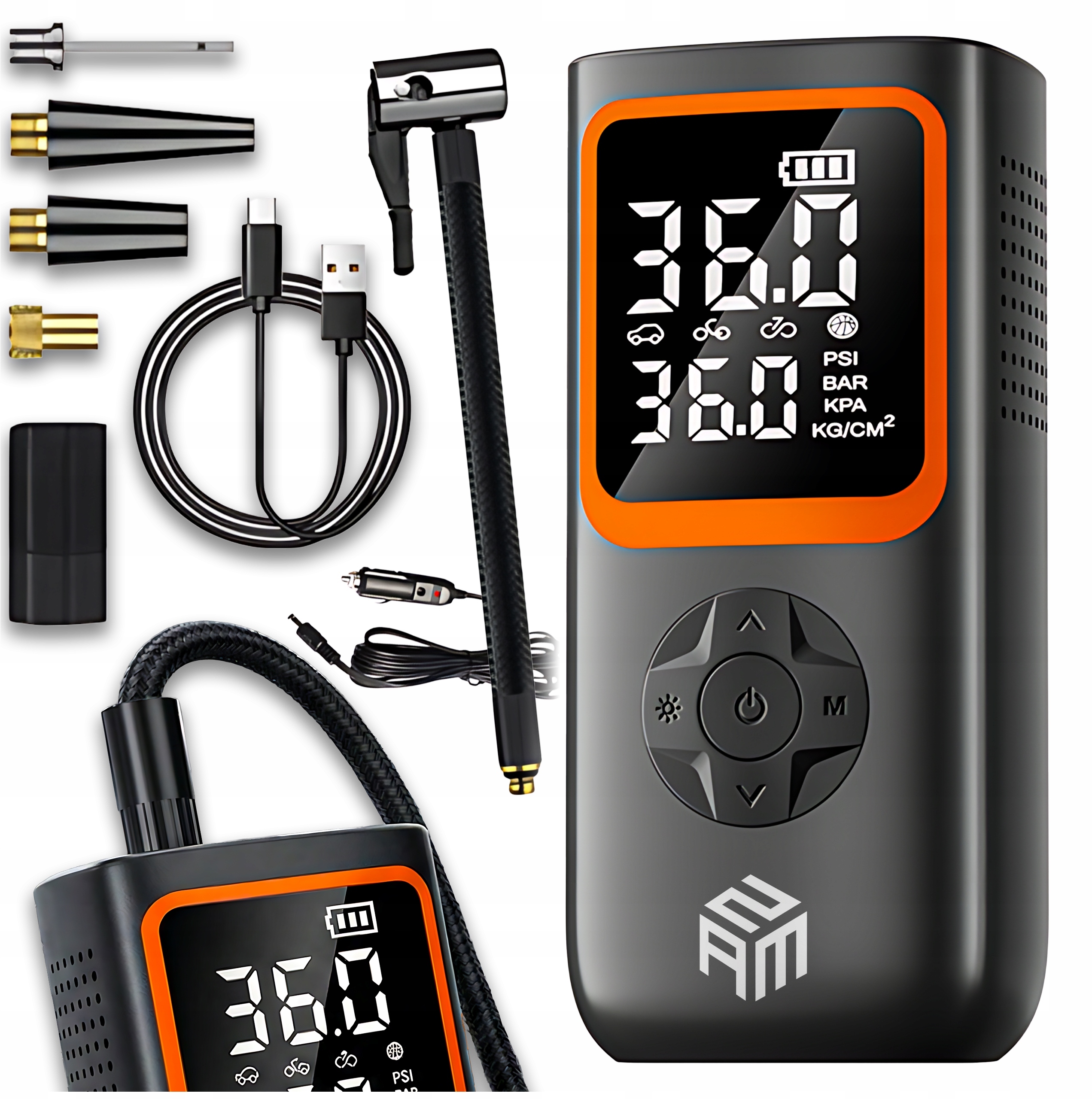 KOMPRESOR BEZPRZEWODOWY SAMOCHODOWY PREMIUM POWERBANK 5400mAh ZAM – Twoje mobilne centrum pompowania